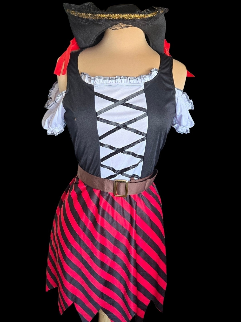 Sexy Pirate Costume Dress with Hat Sz M